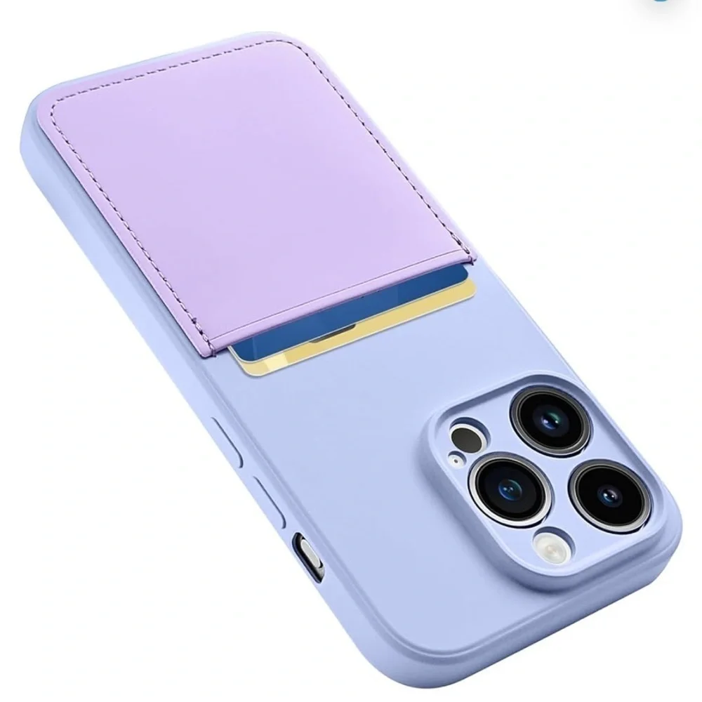 14 ProCase w/Card Holder Soft Liquid Silicone CreditCard Slot,FullCamera purple